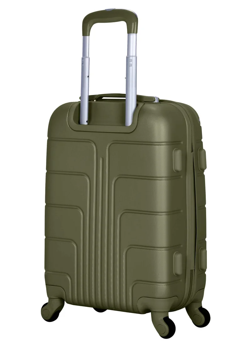 Senator Olive Green Hard Case Travel Bag Cabin Luggage Trolley ABS Lightweight Suitcase with 4 Spinner Wheels A1012 Olive Green  | Best Price UAE